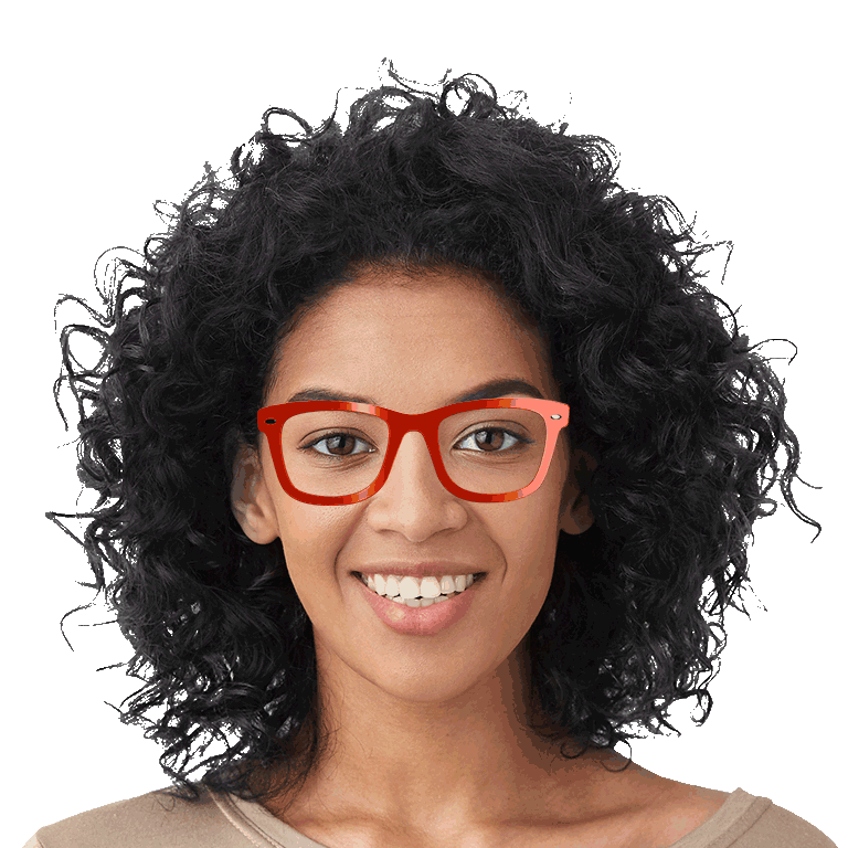 Demonstre os modelos de armações baseados no formato de rosto